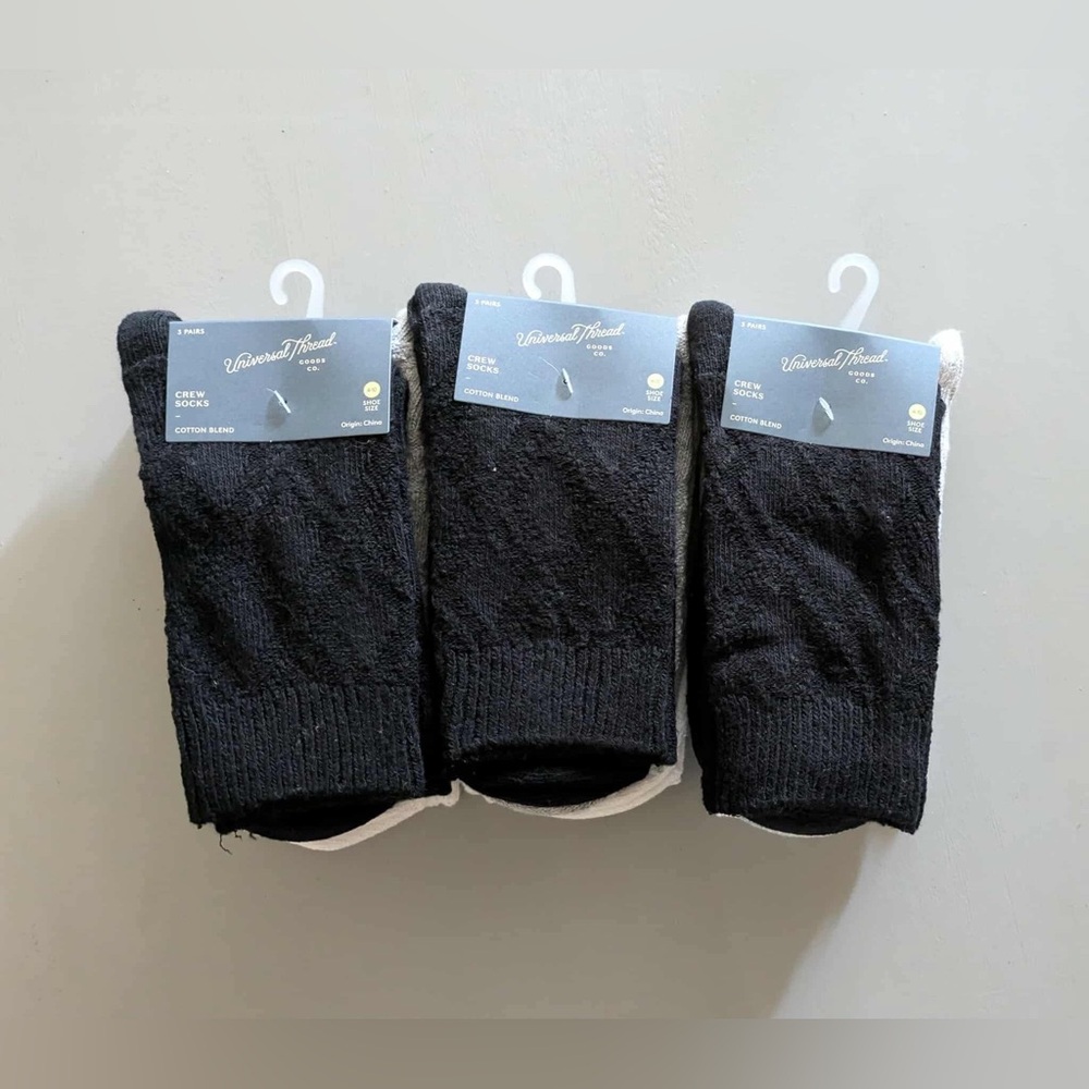 Universal Thread Crew Socks - 3 Pack (Lot of 3)
